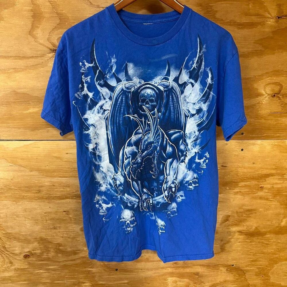 Y2K Grunge Skater Affliction Style Skull Reaper Tee Fits Like A Medium/Large